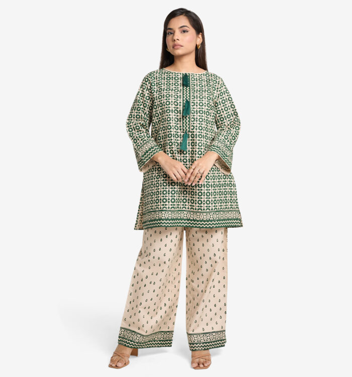 MAHAL Emerald Grove Block Kurta Set - Image 1