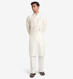 MAHAL White Damask Panjabi